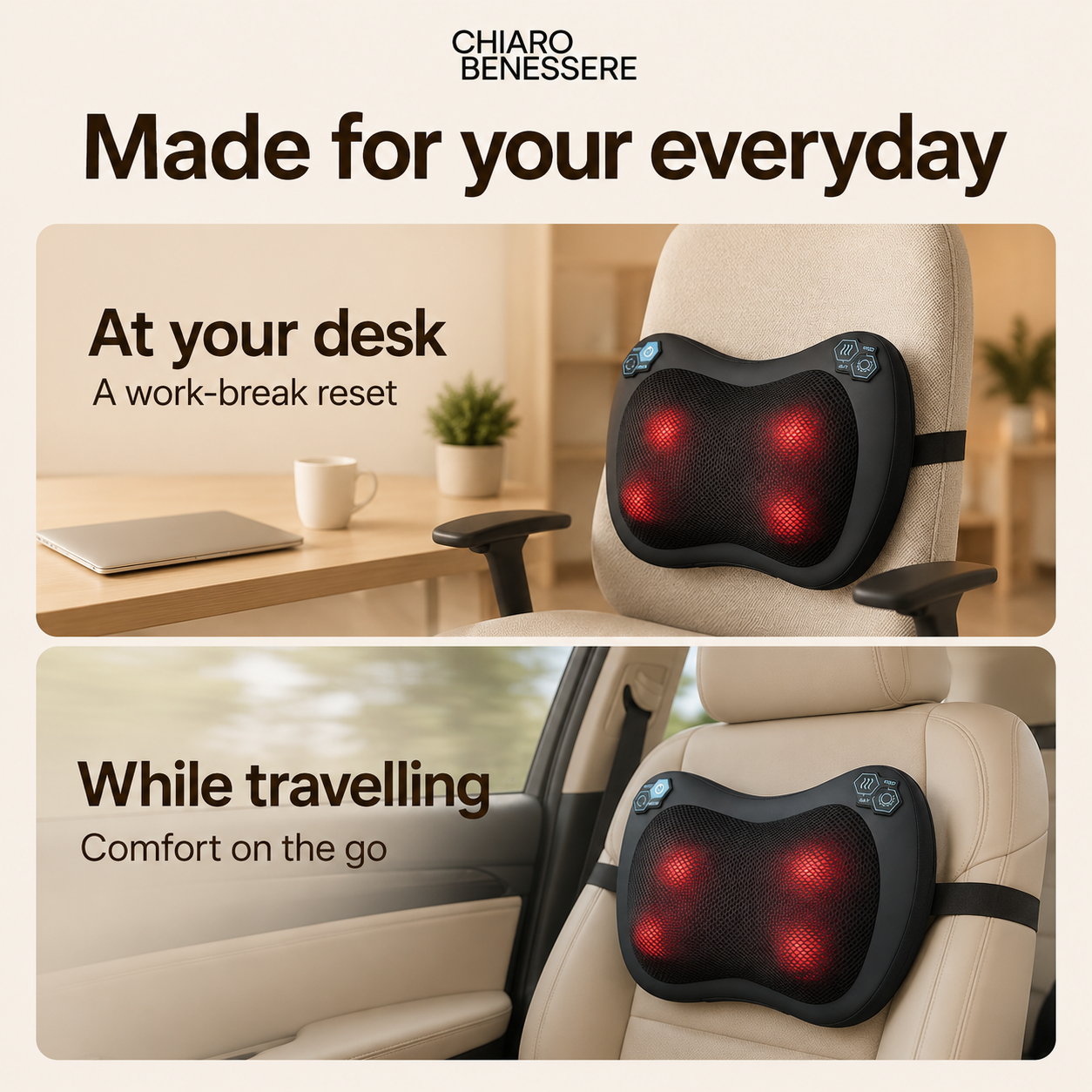 Chiaro Restor Pillow Heating and massaging pillow
